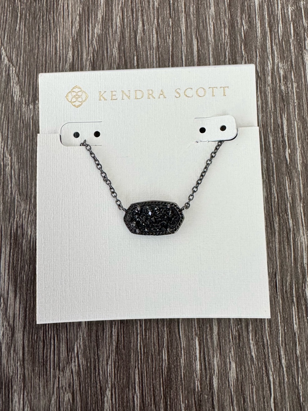 Kendra Scott Elisa Necklace in Black Drusy